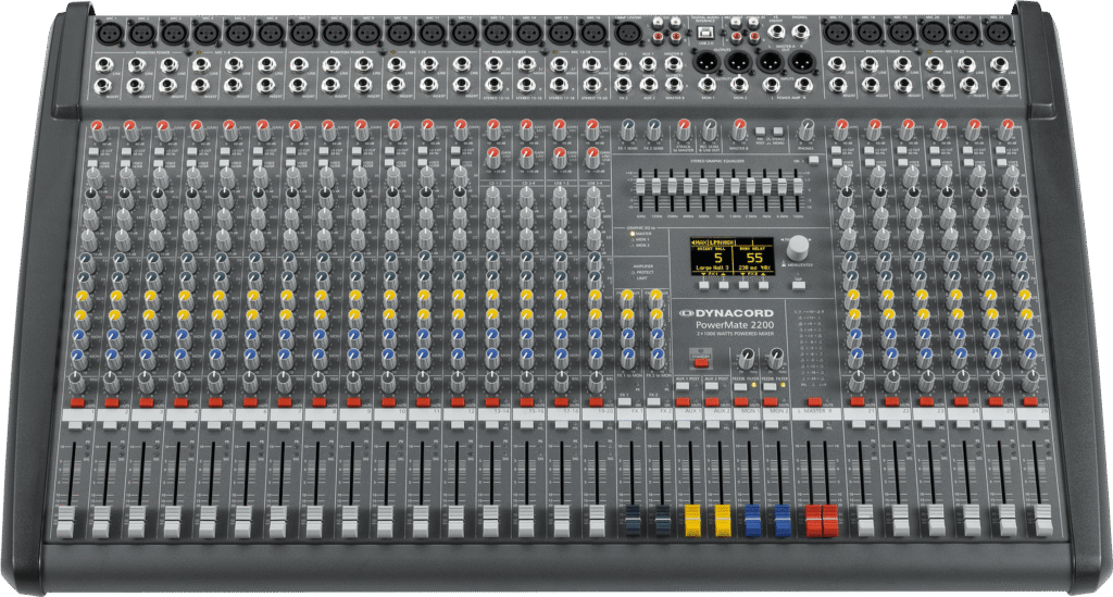 dynacord powermate 2200 3 – 22 channel compact powered mixer
