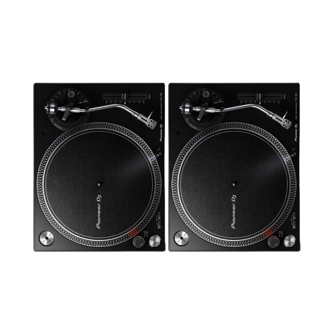 1 Pioneer DJ PLX-500 Black Direct Drive DJ Turntable – (Pair) - Image 1
