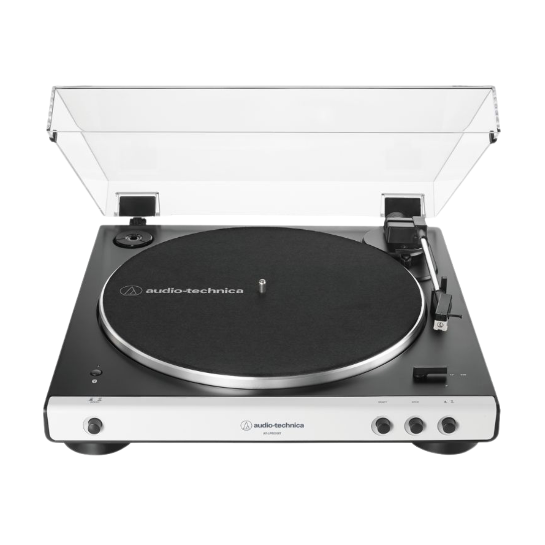 1 Audio-Technica AT-LP60XBT Stereo Turntable with Bluetooth (White) - Image 1