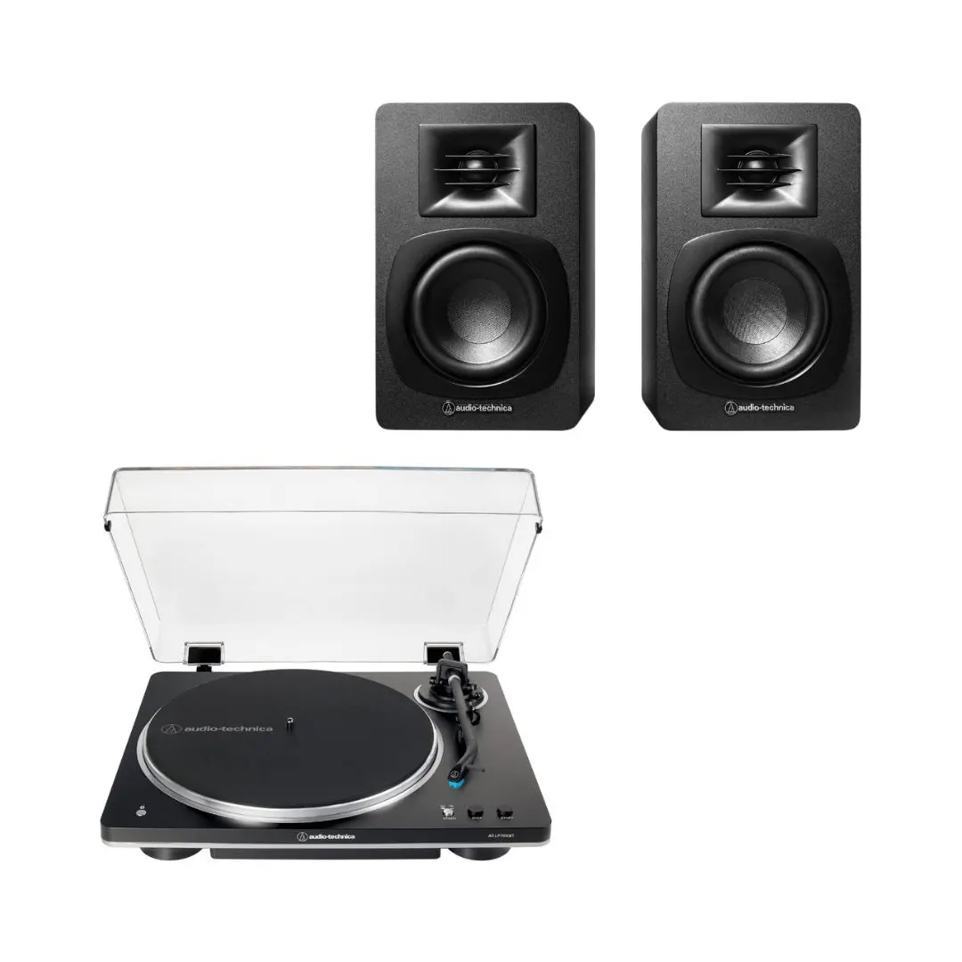 1 Audio-technica AT-LP70XBTBS Turntable + AT-SP3X Speakers - Image 1