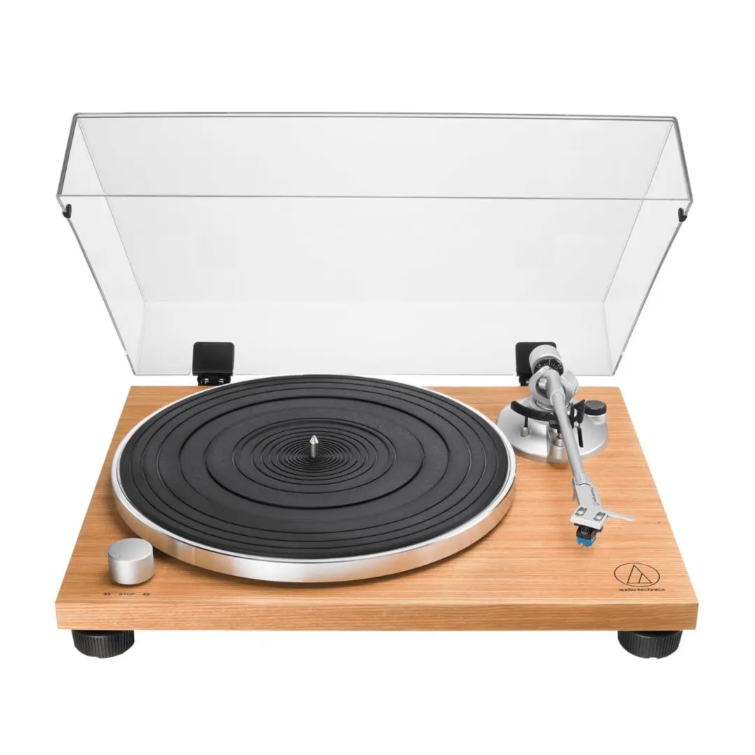 1 Audio-Technica AT-LPW30TK Manual Two-Speed Turntable (Teak) - Image 1
