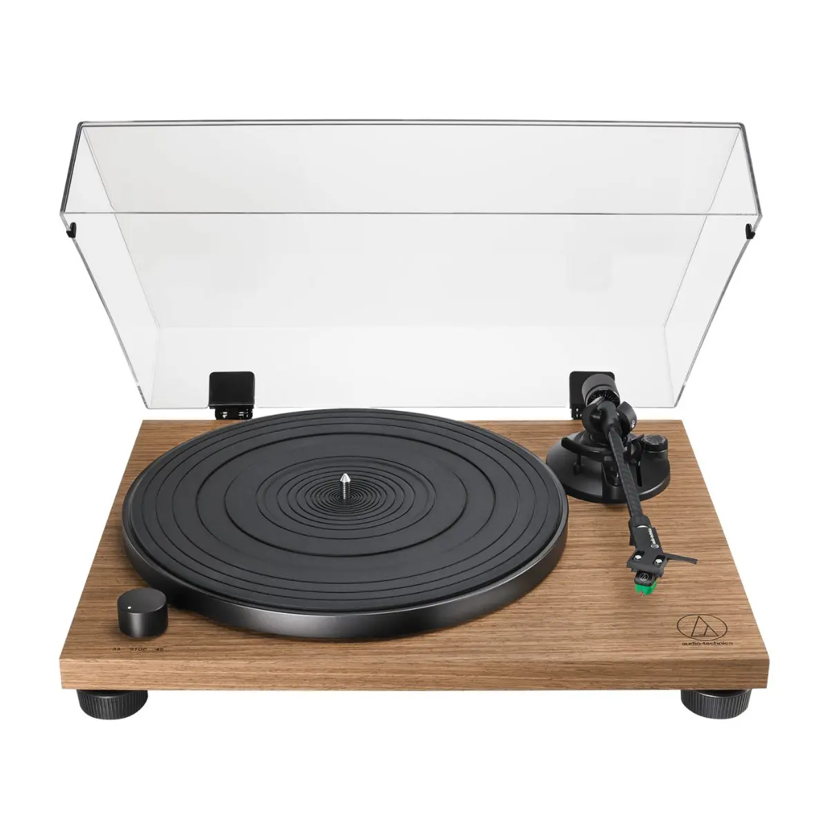 1 Audio-Technica AT-LPW40WN Stereo Turntable (Walnut) - Image 1