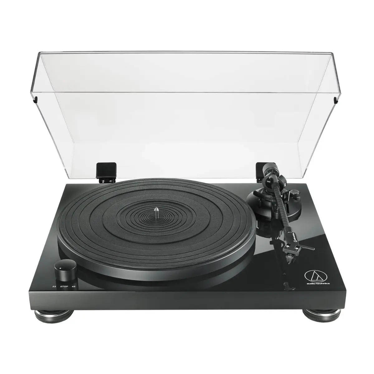 1 Audio-Technica AT-LPW50PB Fully Manual Two-Speed Stereo Turntable - Image 1