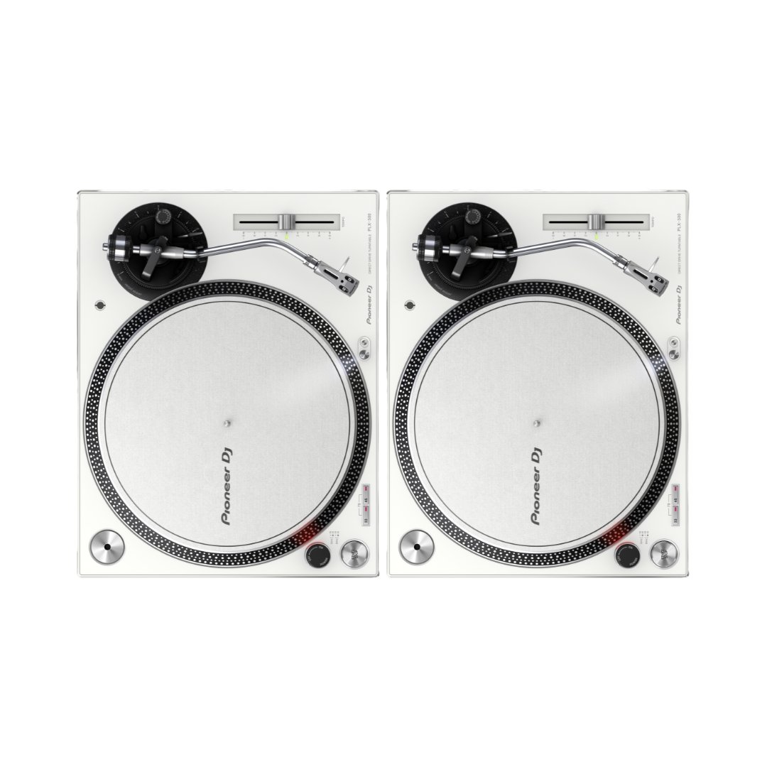 1 Pioneer DJ PLX-500 White Direct Drive DJ Turntable – (Pair) - Image 1
