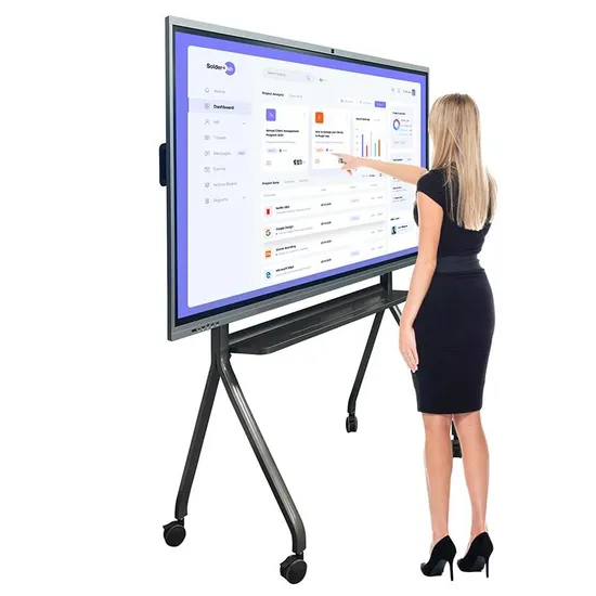 Seamless bezel-free capacitive interactive blackboard featuring a high-precision multi-touch glass smart screen for classrooms by MaxUp UAE
