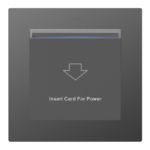 Smart Laffey Hotel RFID Keycard Energy-Saving Switch with illuminated card slot in Pitch Black Glass