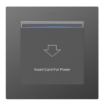 Smart Laffey Hotel RFID Keycard Energy-Saving Switch with illuminated card slot in Pitch Black Glass